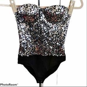 H:ours sequin bodysuit